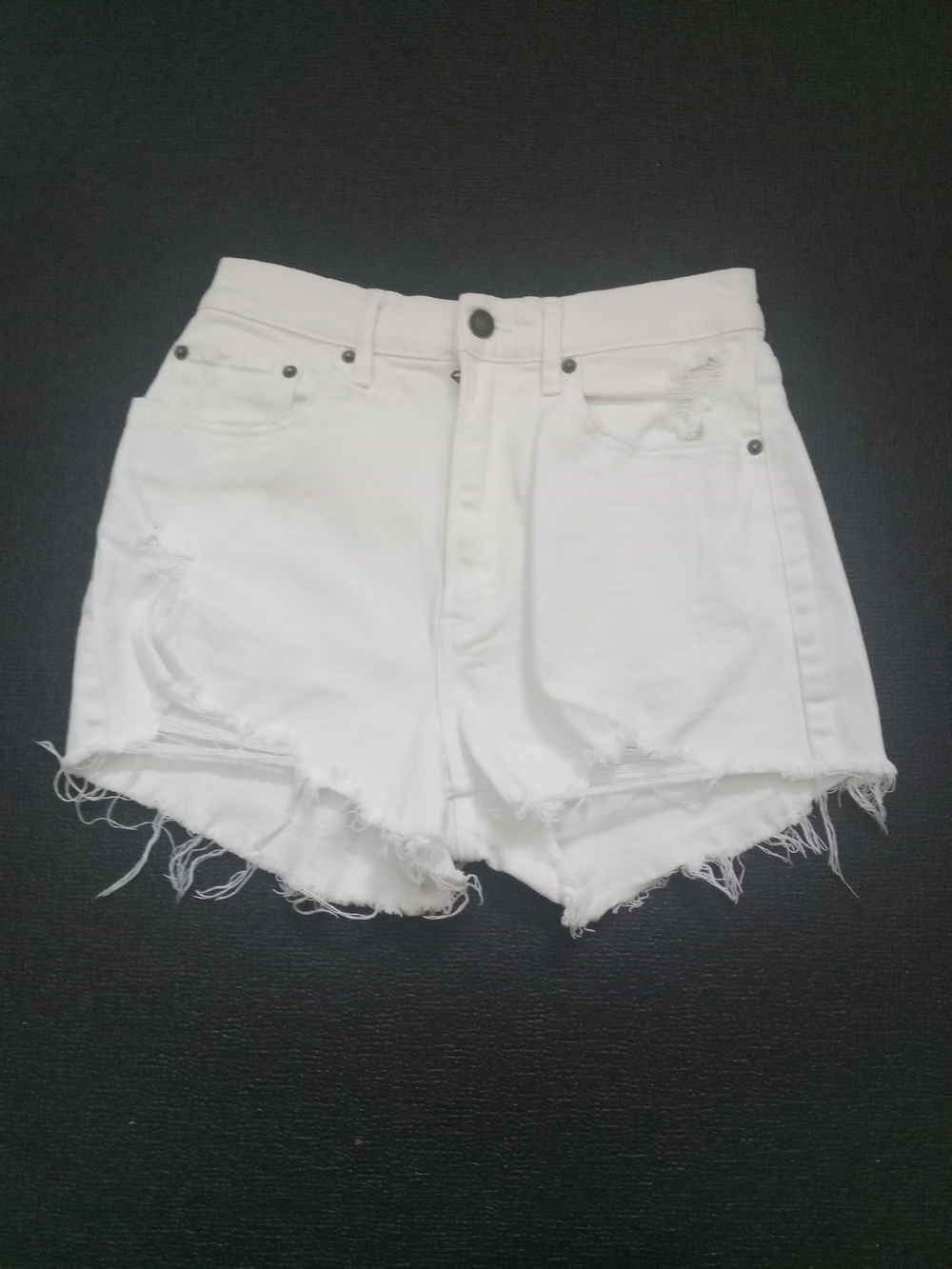 Abercrombie & Distressed Fitch Curve Love  High Rise Distressed Denim Shorts 27